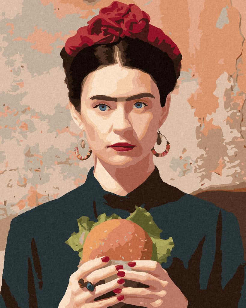 Zuty - Malen nach Zahlen - FRIDA KAHLO UND HAMBURGER, 40x50 Produktbild 