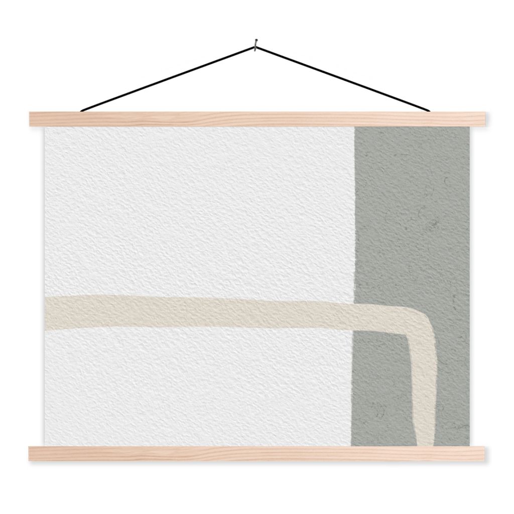MuchoWow Textilposter Abstrakt - Minimalismus - Design 60x45 cm mit holzfarbenen Rahmen - Bild