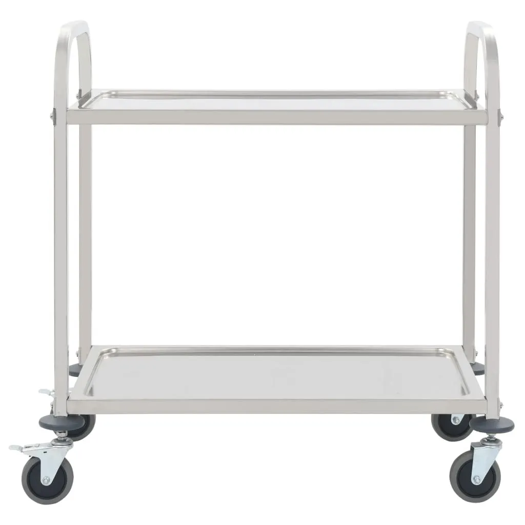 SYFAX™ Carrello Cucina Acciaio Inox 2 Ripiani 96,5x55x90cm Professionale