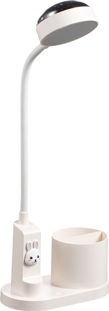 Schreibtischlampe, Kinder-Nachttischlampe mit Stifthalter, dimmbare, wiederaufladbare LED-Leselampe(Weiß)