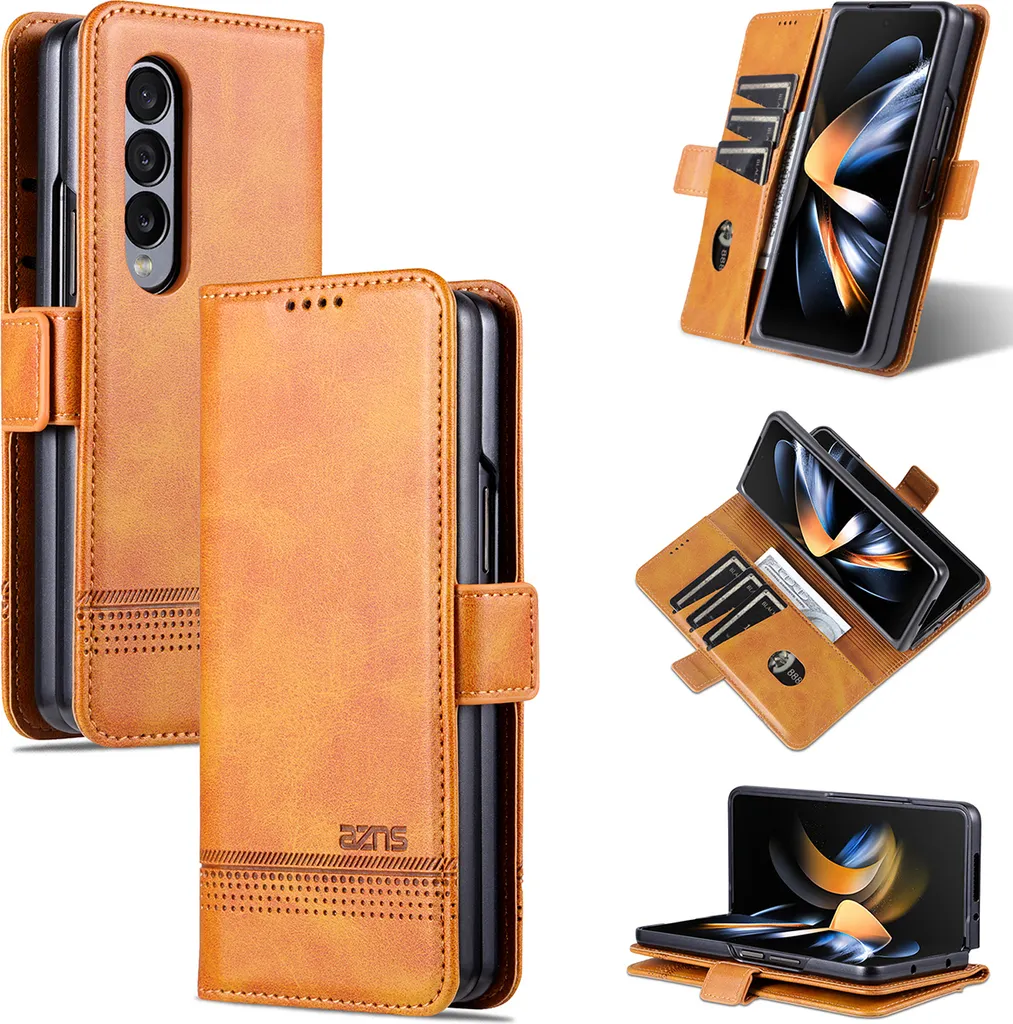 Custodia Stand Galaxy Z Fold 4 Gialla - Fashion Leather Flip Case