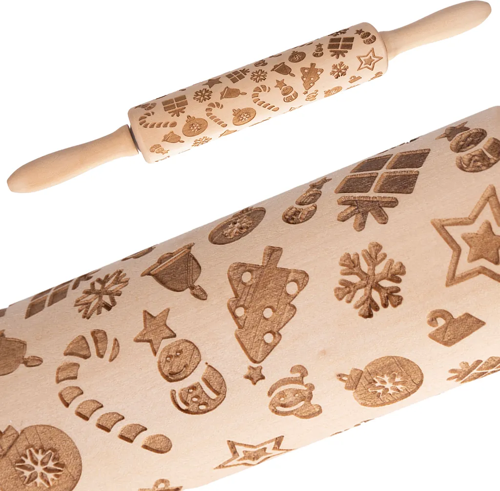Mattarello Magico Natale per Bambini 40cm - Legno 3D Fai da Te 22039