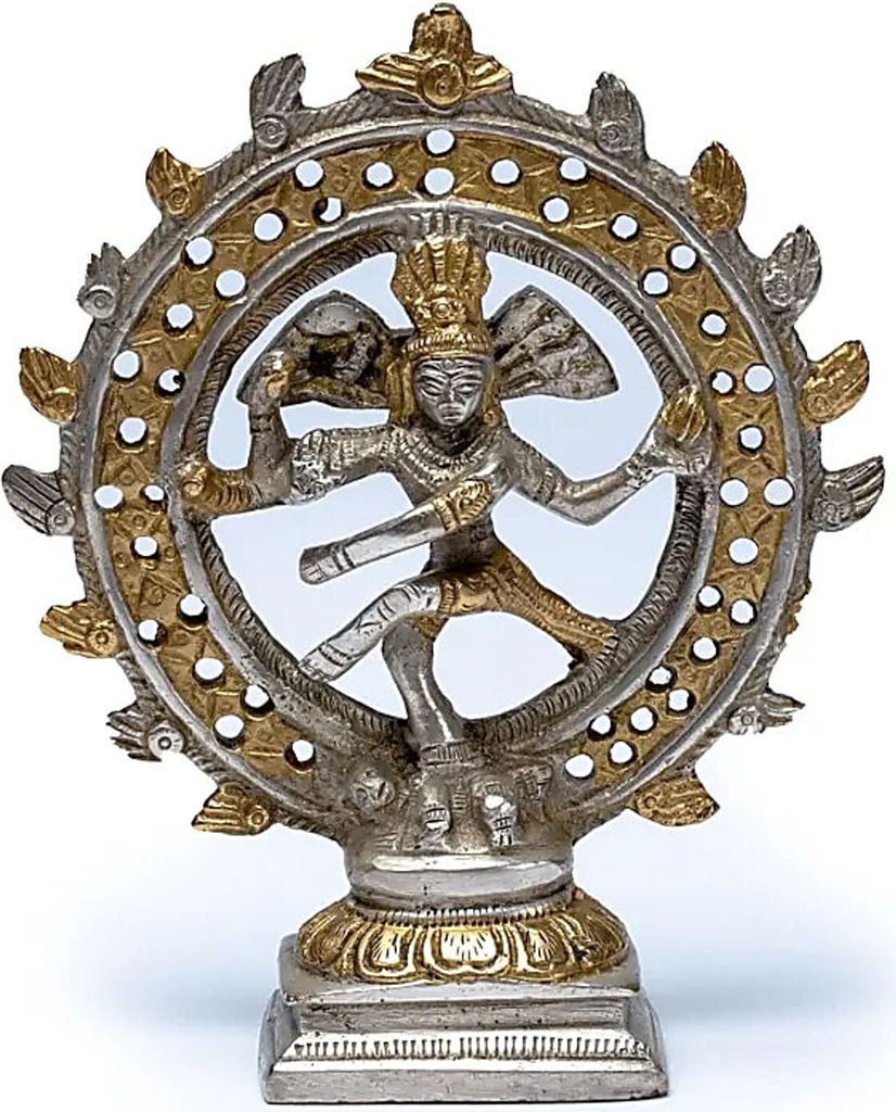 Shiva Nataraj Messing-Doppelring zweifarbig – 436 g; 15 cm