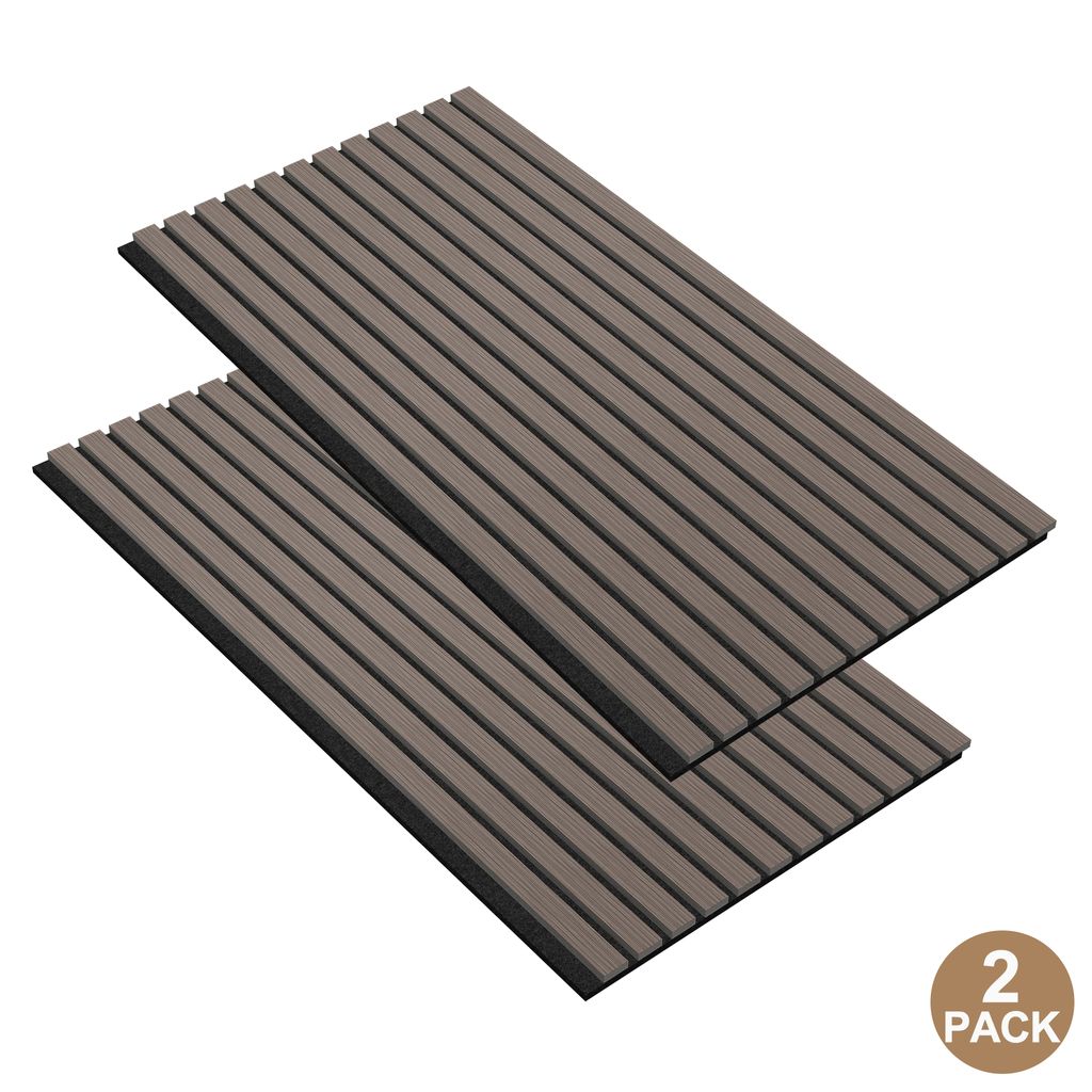 XMTECH Akustik Wandpaneel im 2er-Set Akustikplatten 120 x 60 cm für Flur Wohnzimmer Innenwanddekoration in Holzoptik Wandverkleidung, Walnussbraun