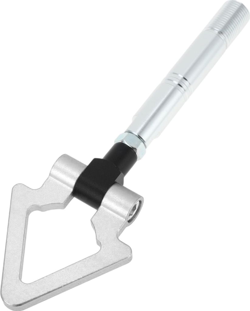 Front/Rear Triangle Tow Hooks, Bumper Screw-on Tow Hook für Toyota Avanza Faltbarer Renntrailer-Haken aus Aluminiumlegierung Silberton