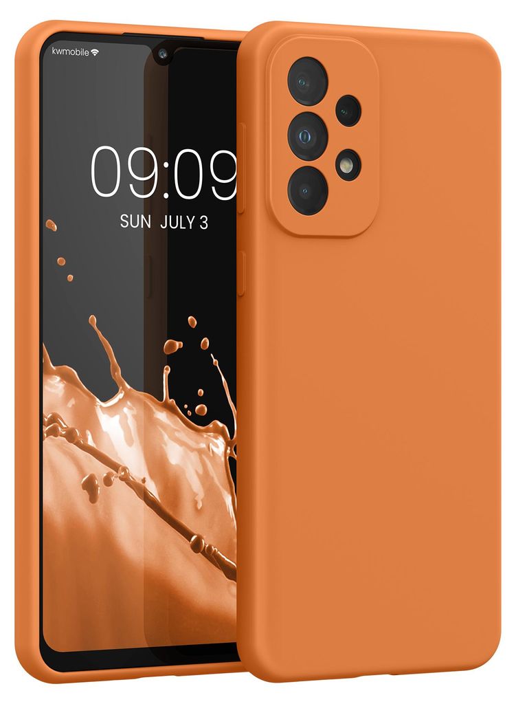 kwmobile Handyhülle für Samsung Galaxy A33 5G Hülle - Case Silikon - Kabelloses Laden - Schutzhülle Cover in Warme Aprikose