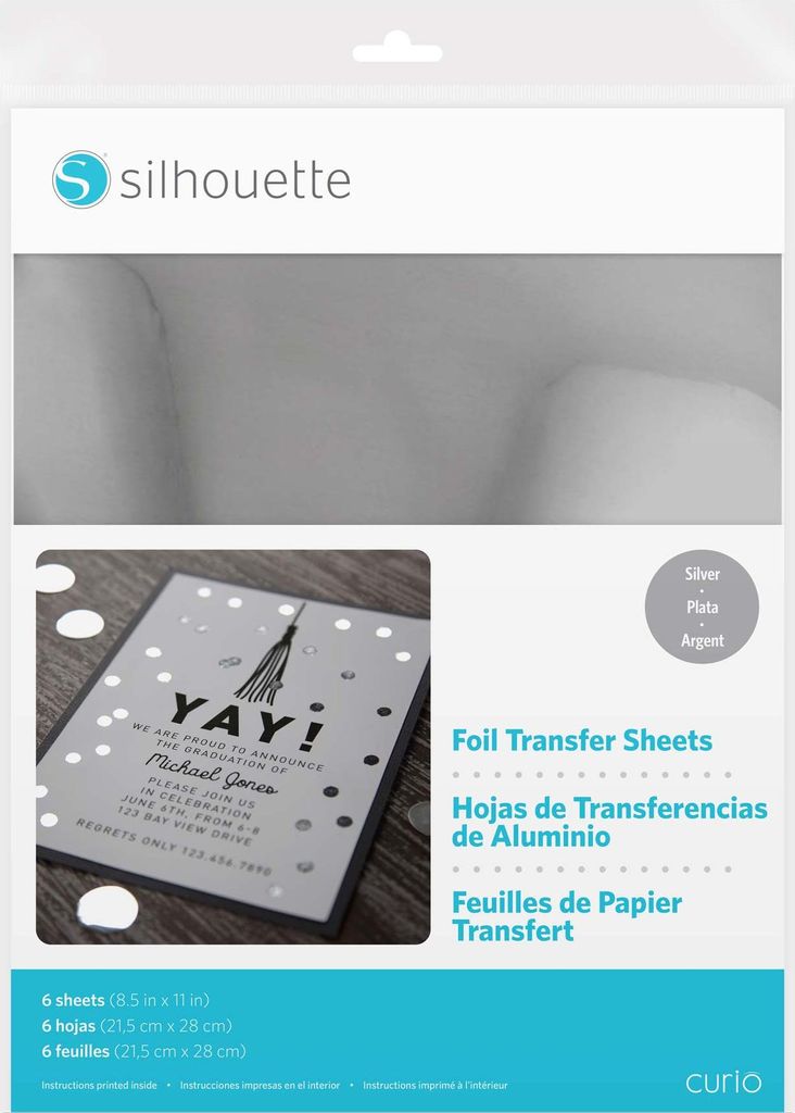 Silhouette Foil Transfer - Folien Transferblätter - Silber - 21,5 x 27,9cm