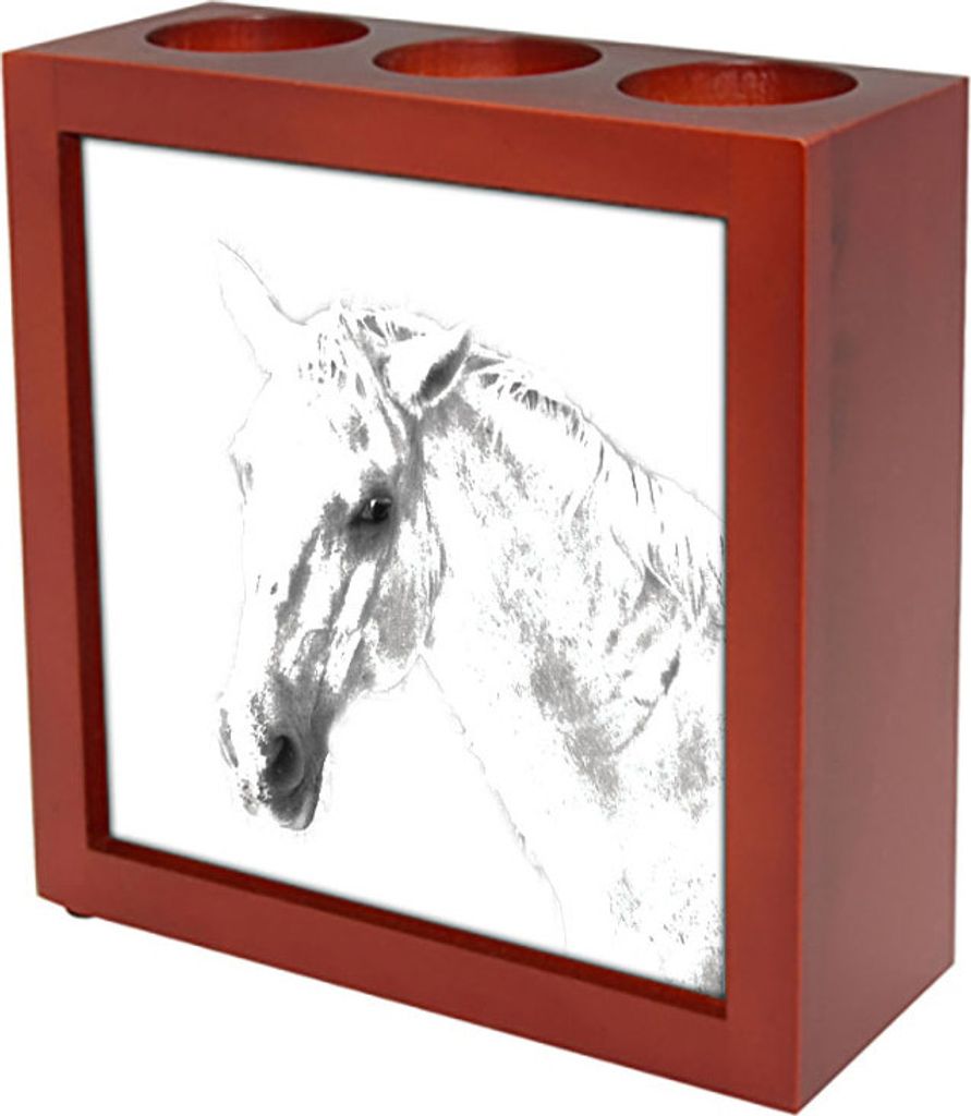 Lipizzaner - Stifthalter mit Pferd, Schreibtischorganizer mit Aufdruck, personalisierte Schreibtischdekoration der Marke Art-Dog