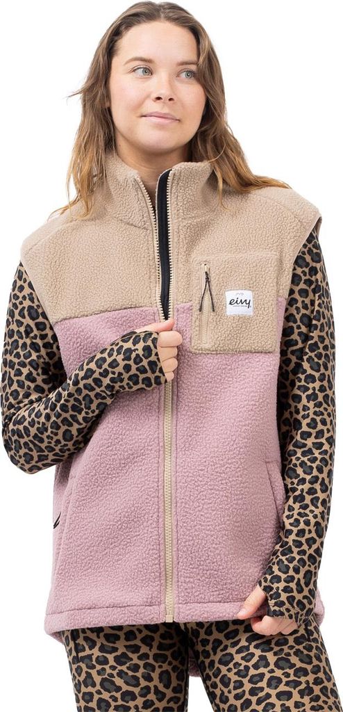 Eivy Damen Fleeceweste Lumberjackie Sherpa Vest, Größe:L, Farben:sand faded woodrose