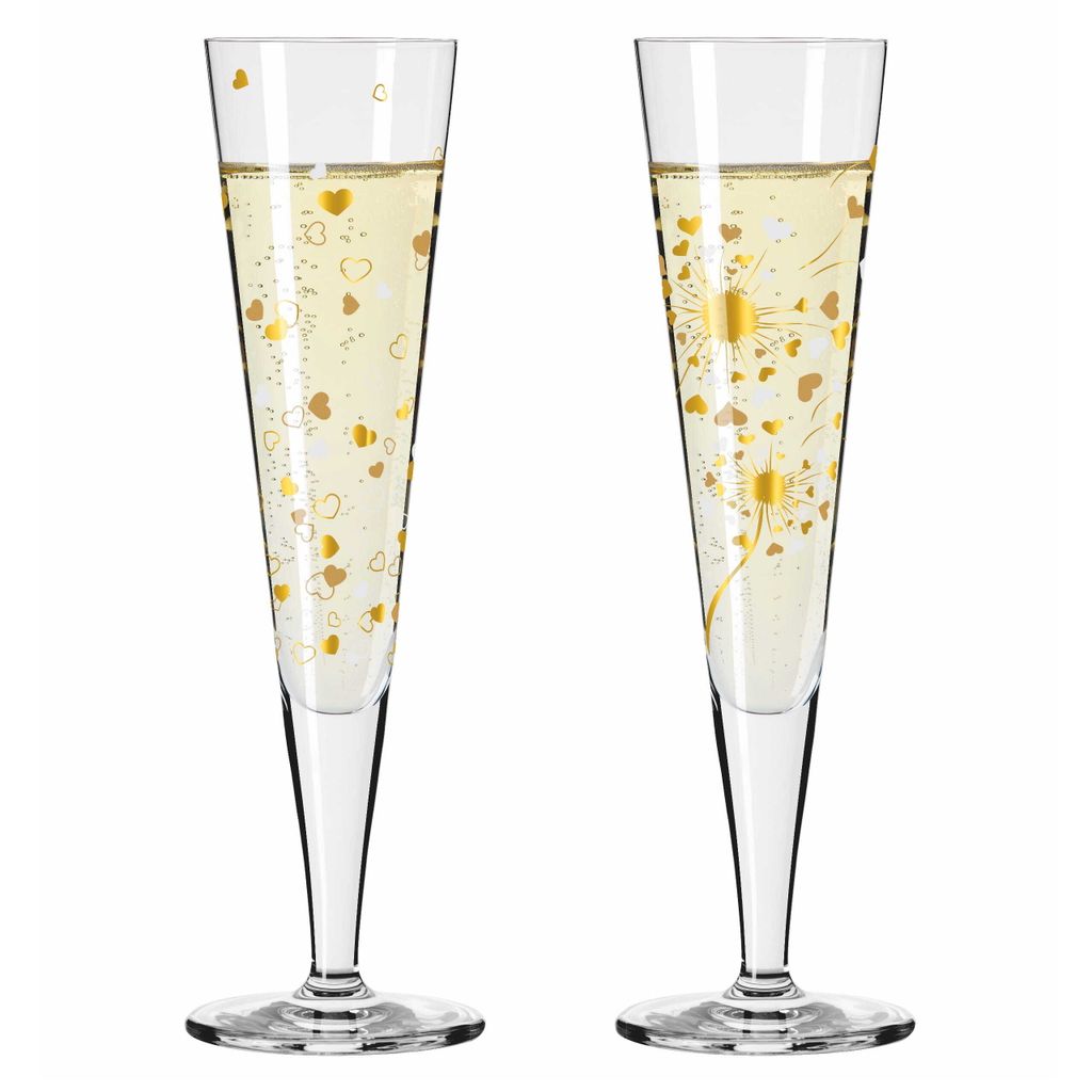 RC RITZENHOFF CRISTAL Goldnacht Champus-Duett 2er Set Immagine del prodotto 