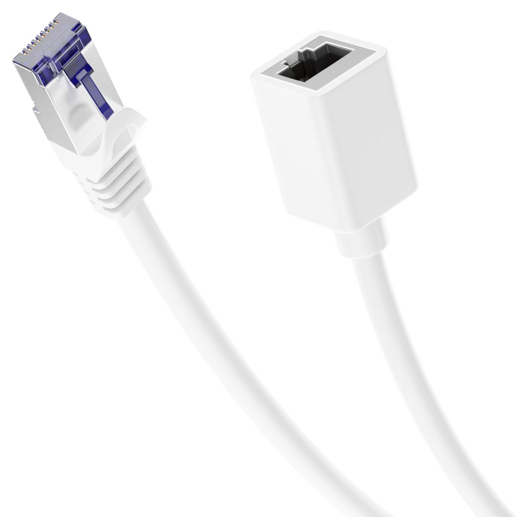 Câble Réseau CAT7 DeleyCON 0,25m - Blindé S/FTP, 10 Gbit/s, 600 MHz, Gaine Nylon - Pour Connexion Ultra-rapide Routeur, PC, TV, Console