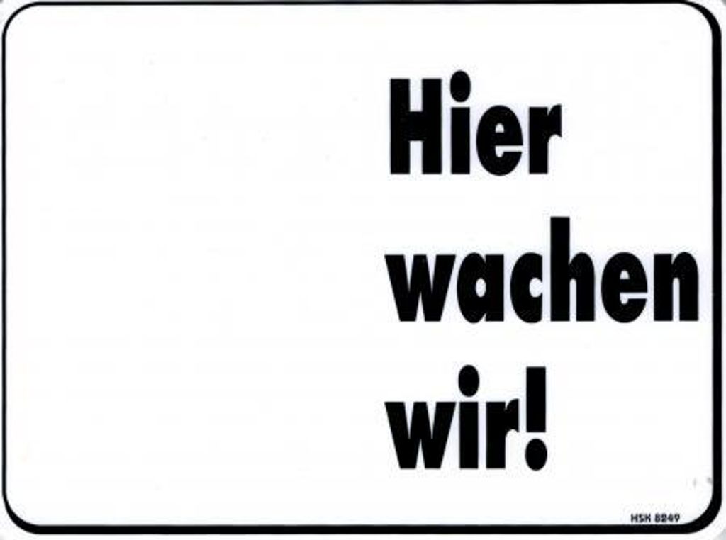 Hinweisschild - HIER WACHEN WIR - Gr. 20 X 15 cm - 308249 -