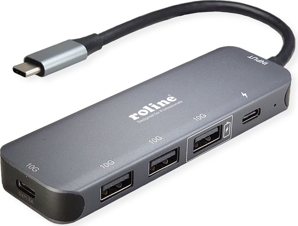 ROLINE USB 3.2 Gen 2 Hub, 4fach, Typ-C-Anschlusskabel Produktbild 