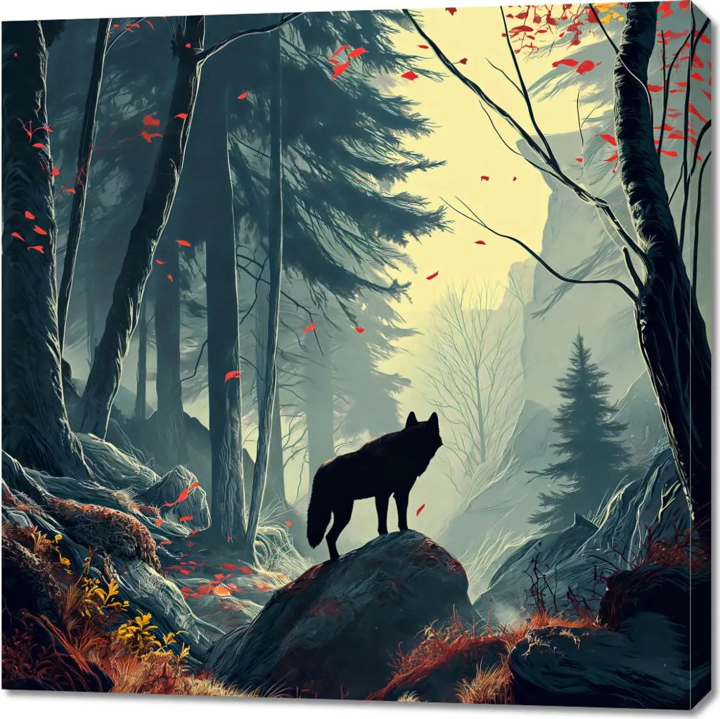Tableau mural Échos de la forêt 90x90 cm - Décoration sur toile salon