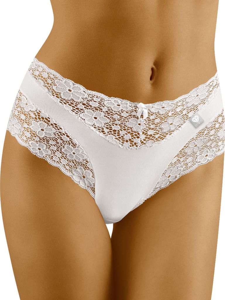 Wobar Damen Slip Unterhose Spitze Unterwäsche 3505 Limited Edition , weiß, M