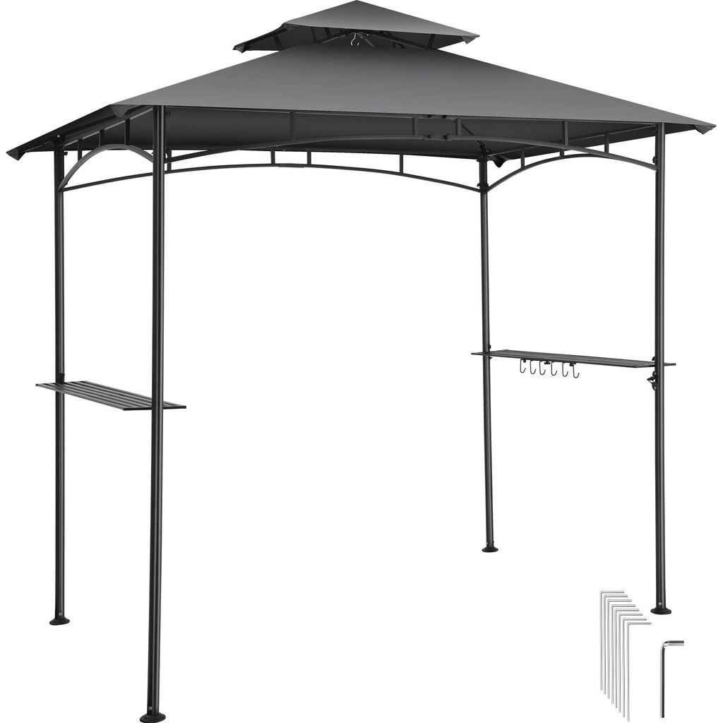 tectake® Grillpavillon wetterfest UV-Schutz Stahl anthrazit Produktbild 