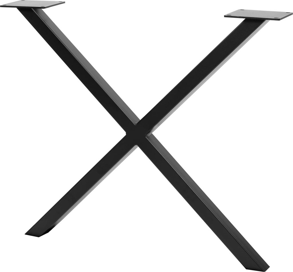 GTV - Rahmenfuß INDUSTRIA, Kreuz, H=710 mm, B=820 mm, Profil 80 x 20, Stahl, schwarz - Tischbeine Moebelfuesse Metall - Rückenlehnenhalter DIY Es...