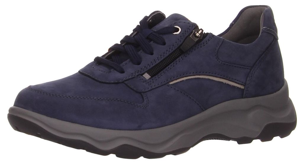 Waldläufer Schnürhalbschuhe bequem in blau, Gr. 7.5