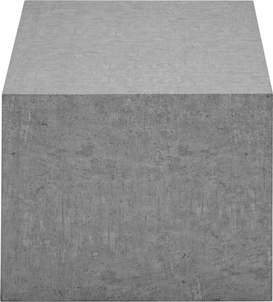 A concrete cube on a white background.