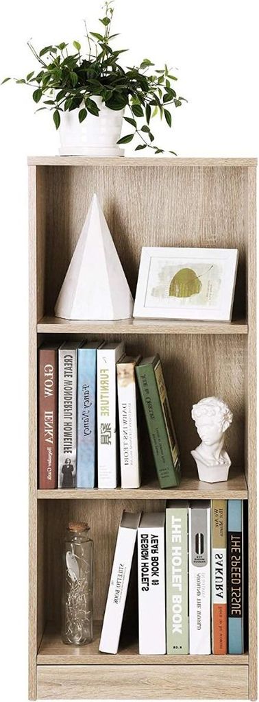 Hoppa! Bücherregal mit 3 Fächern, verstellbare Regale - Eiche - Holz