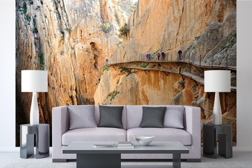 Vlies Fototapete GEFÄHRLICHES WANDERN 375 x 250 cm (inkl. Kleister) - Vlies Tapete, Wandtapete, Wandbilder - Tapete für Wohnzimmer Schlafzimmer, ...