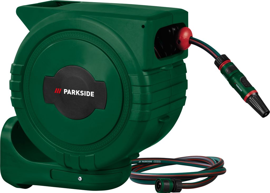 PARKSIDE® Wand-Schlauchaufroller, ca. 25 m, witterungs- und Produktbild 