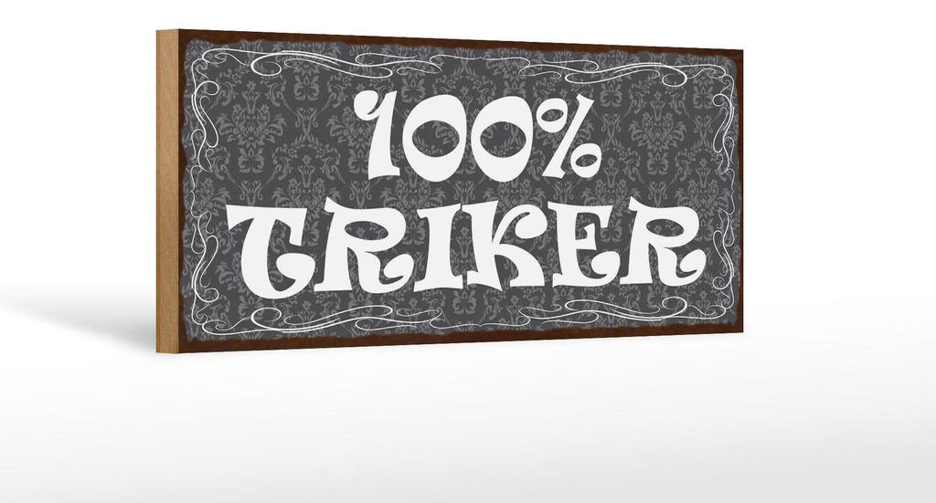 Holzschild Hinweis 27x10cm 100% Trinker Produktbild 