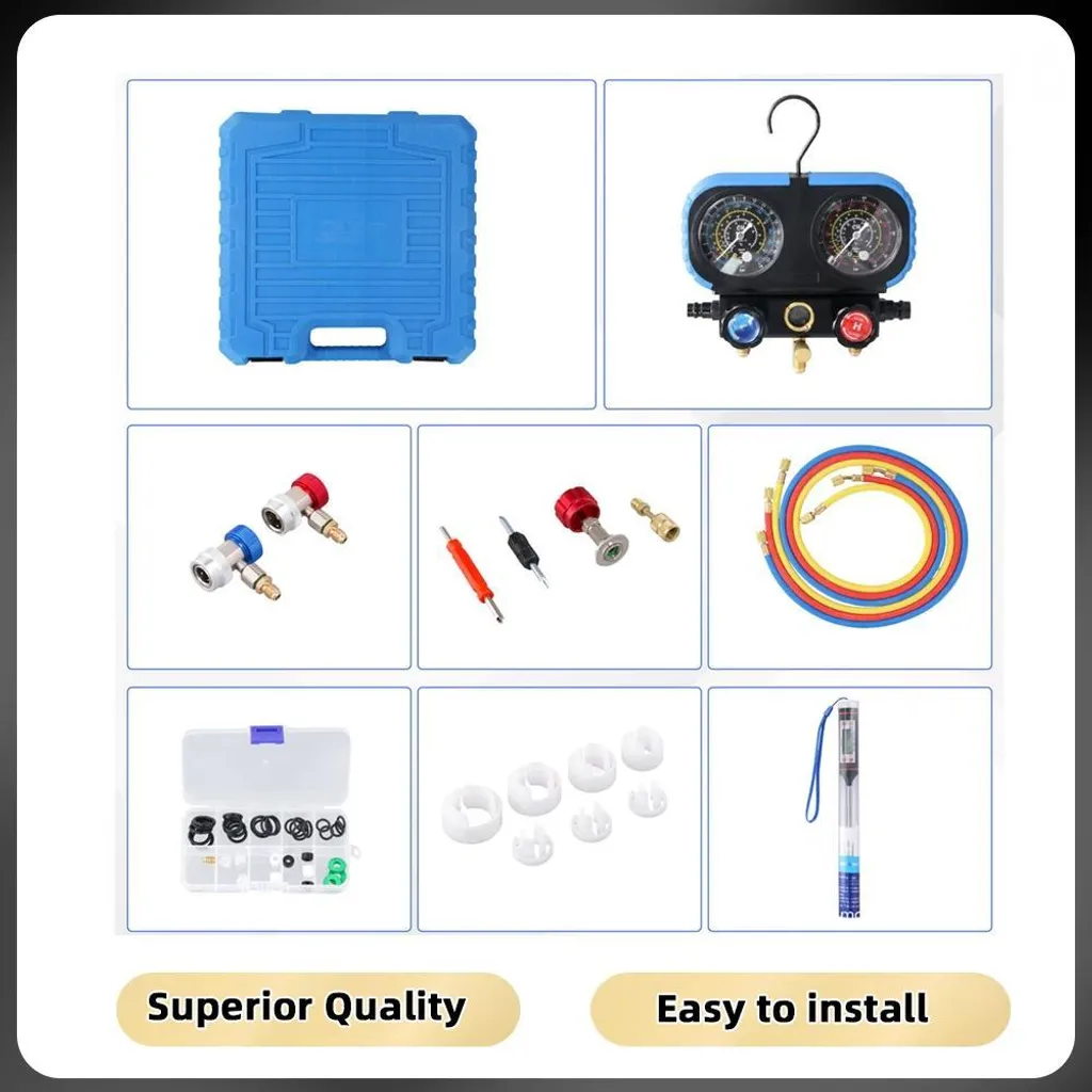 Pompe à vide climatisation et kit manifold compatible multi-gaz R134a - 2