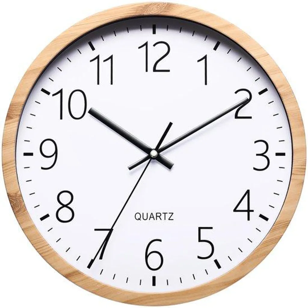 Horloge en bois noir 30 cm pour salon et bureau - Décoration murale