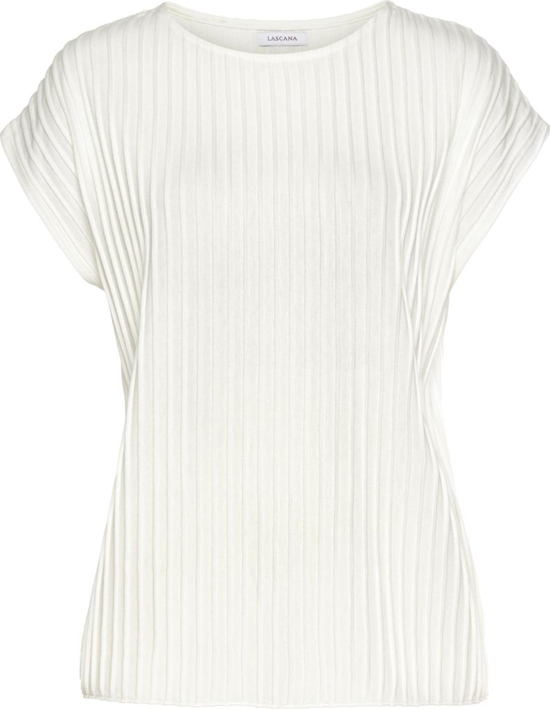 LASCANA Kurzarmshirt creme Größe 36/38