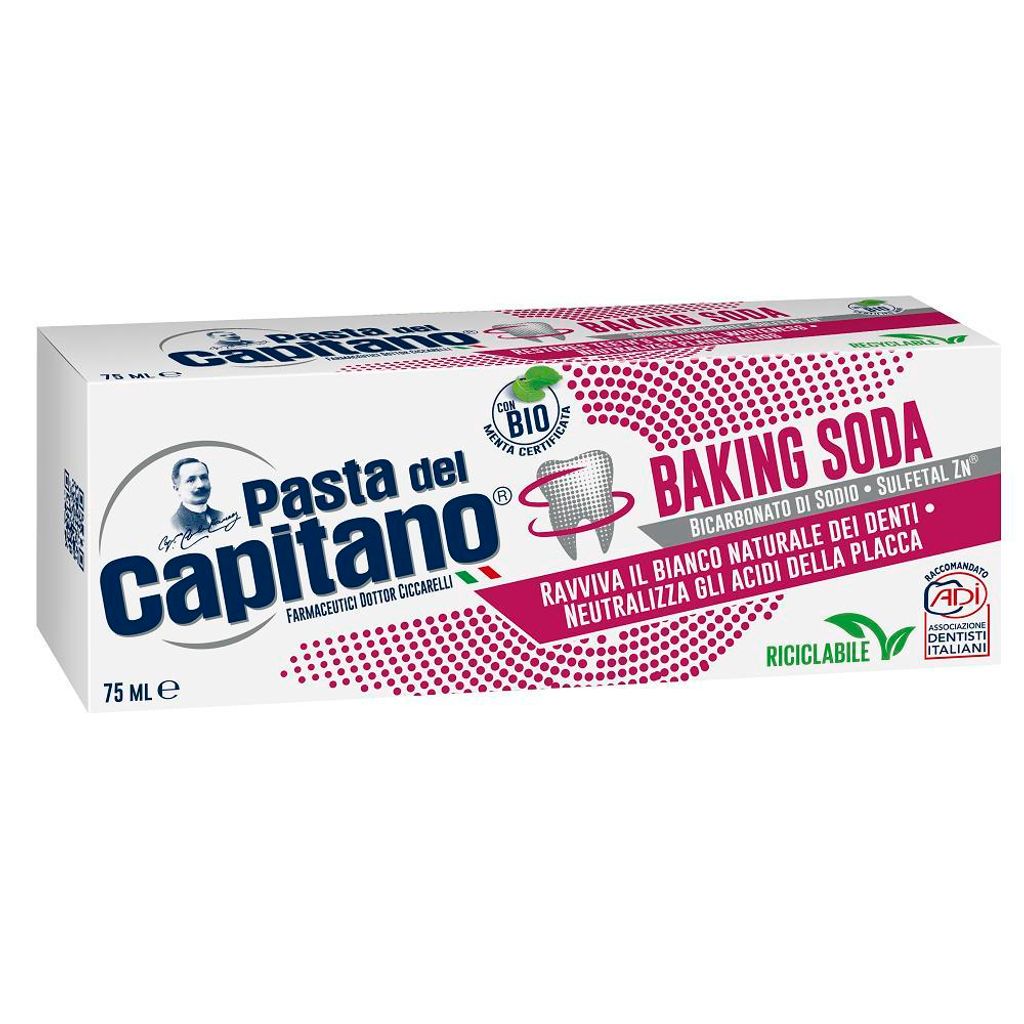 Pasta del Capitano Baking Soda Zahnpasta mit Bio Minze75 ml Produktbild 