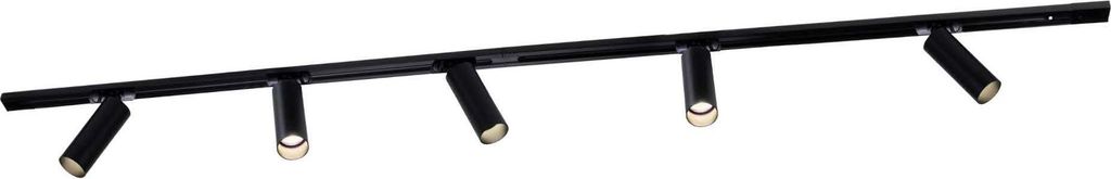 Ledvion - Schienensystem lampen, 2m, 1-Phasen, ohne GU10 Leuchtmittel, Schwarz, 5-flammig Spot, spotlight, deckenspot, deckenstrahler, strahler lampe