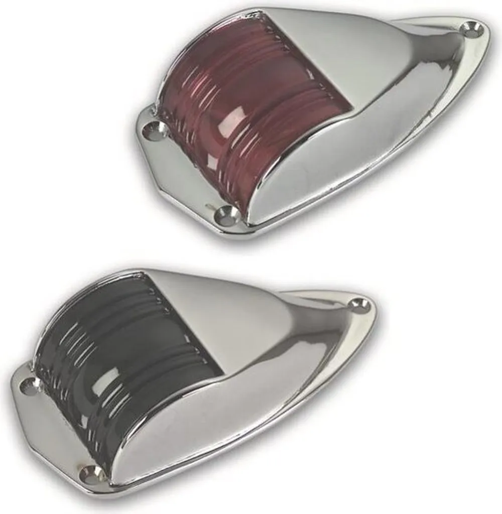 Feux de Navigation Bâbord Tribord Chromés pour Sécurité en Mer 12V