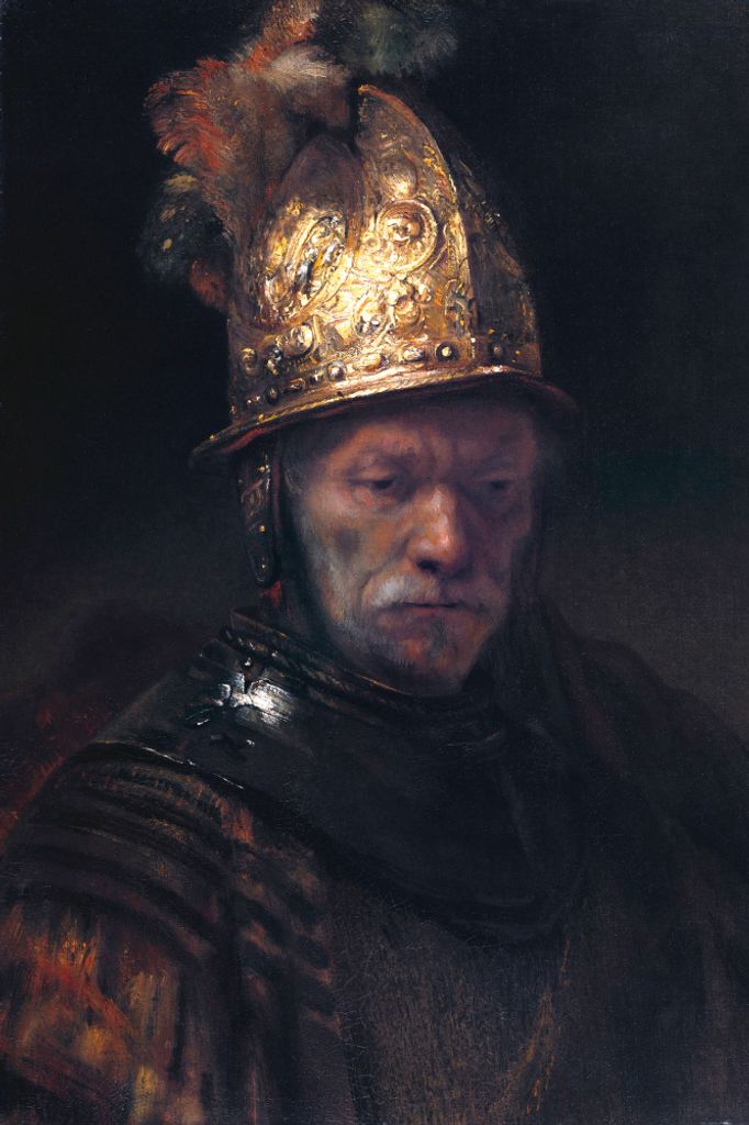 Unbekannter Künstler Kunstdruck Bild - Der Mann Mit Dem Goldhelm, Ca.. 1650, Schule Rembrandts (180 x 120 cm)