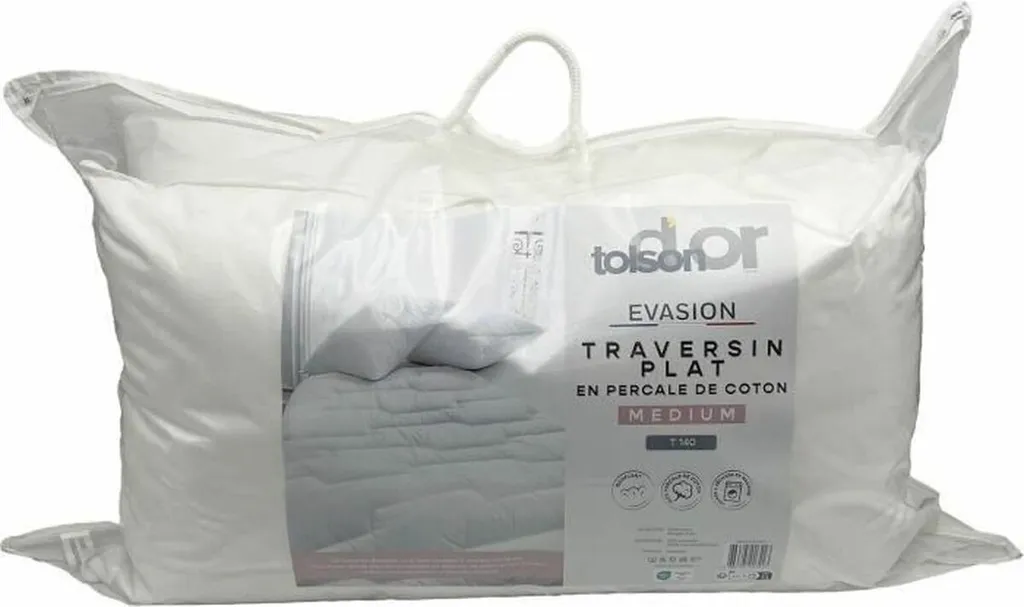 Oreiller 50x70 pour Dormir sur le Côté Evasion Toison d'Or Blanc