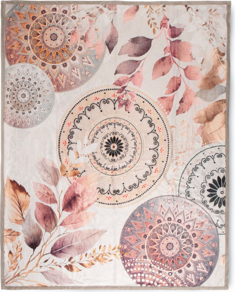 Plaid HIP 130x160 cm - mandalas & leaves