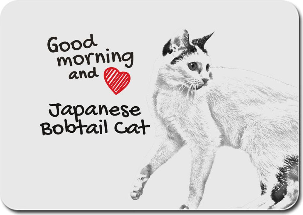 Japanische Bobtail Katze - Mauspad mit Druck, personalisiertes Mauspad mit Katze, einzigartiges Gadget für Büroangestellte von Art-Dog.