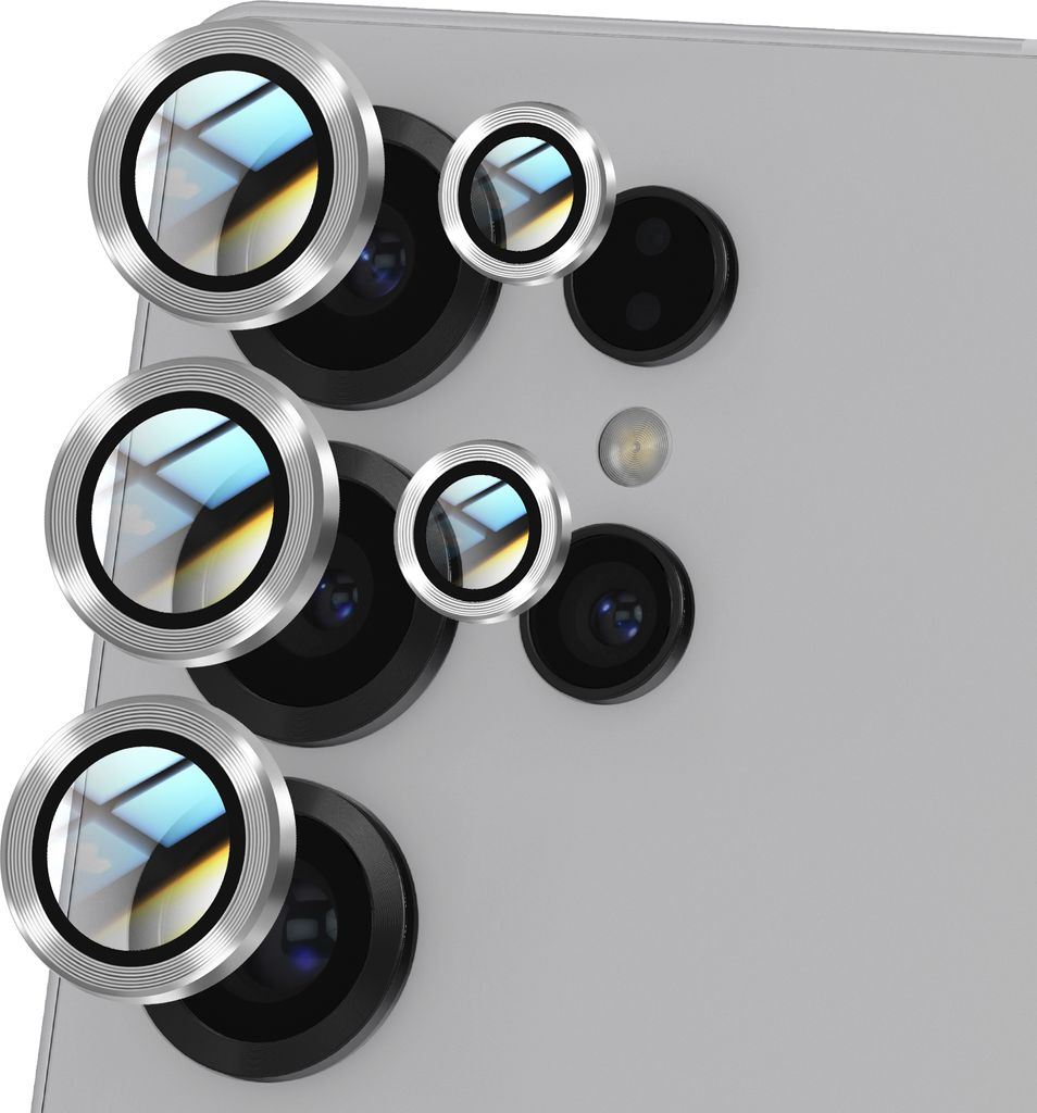 Avizar, Gehärtetes Glas Kamera für Samsung Galaxy S25 Ultra kratzfest, Silber