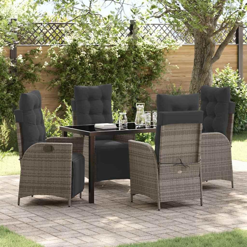 "2026 Promotion" Garten Essgruppe mit Kissen - 5 pcs - Grau Poly-Rattan - Gartenmöbelset CC20054