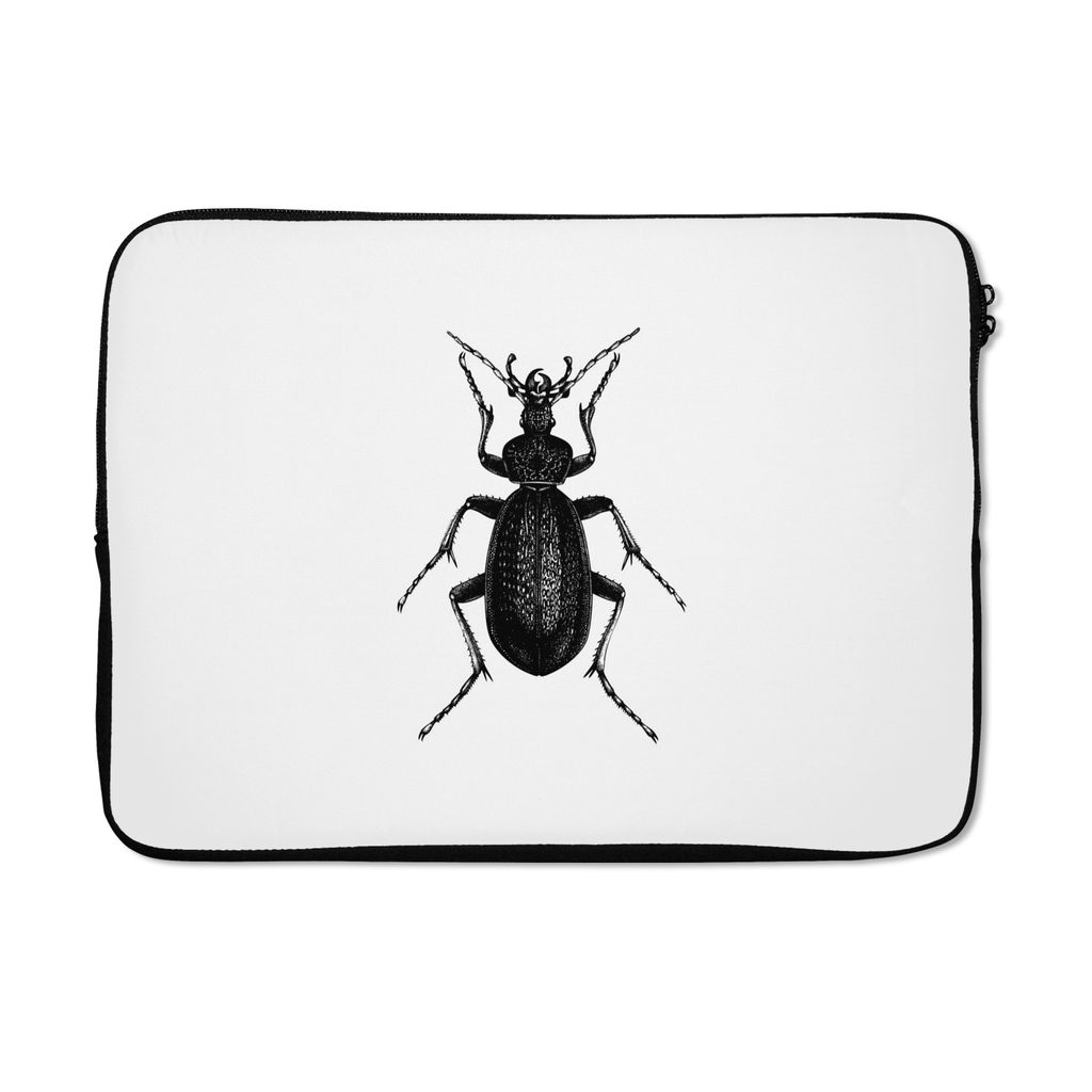 MuchoWow Laptop Hülle 14 ZollSchwarz und weiß - Käfer - Vintage - Insekten Laptoptasche - Laptoptasche - Stoßsicher - Schutzhaube