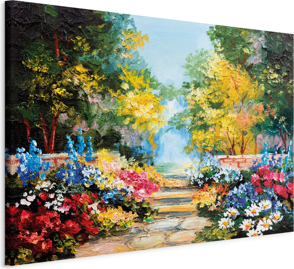 Quadro Moderno Paesaggi Vicolo dei Fiori 90x60 cm - Design TNT d'Autore