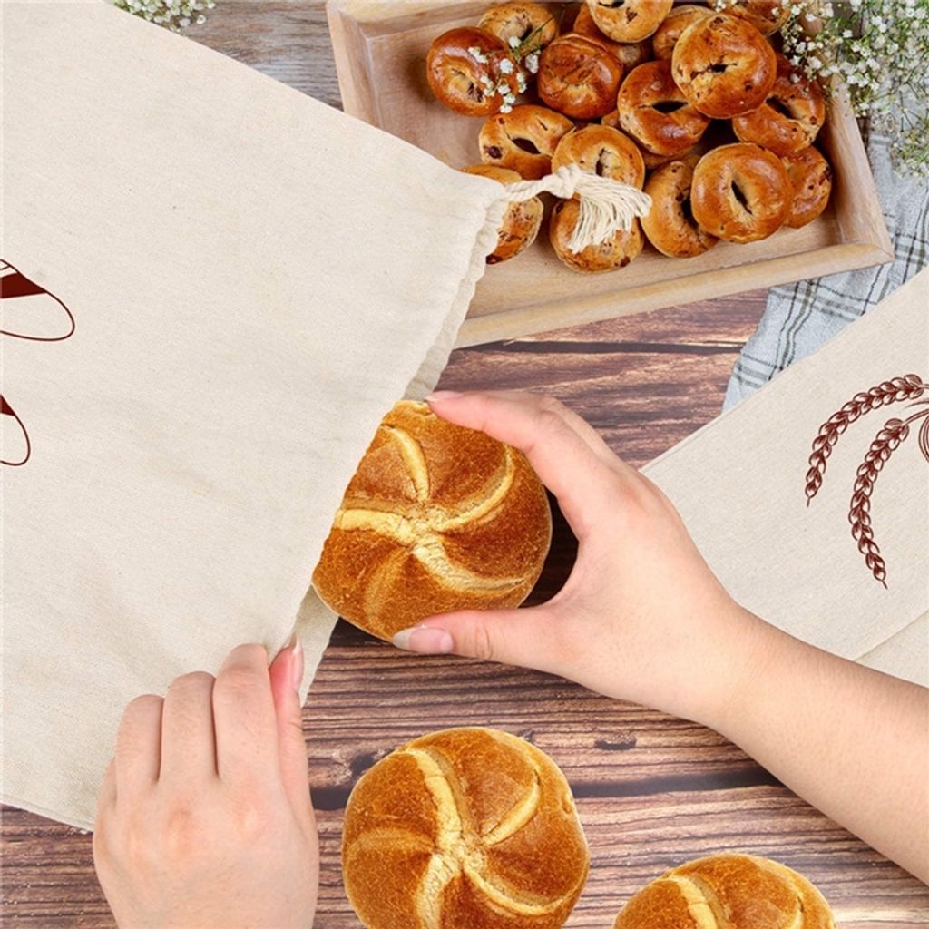 5er Brotkörbe, Brotbeutel Leinen, BrottüTen, Brotbeutel Produktbild 5