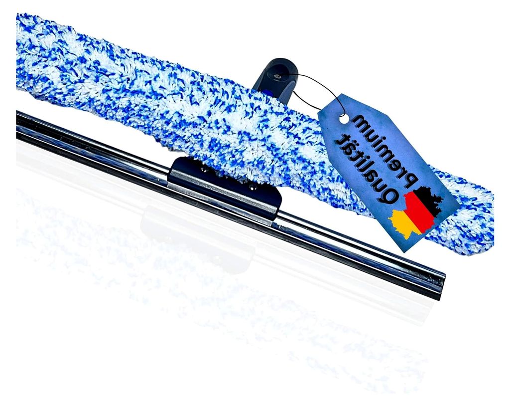 Fensterwischer und Fensterabzieher als Kombi-Set (35cm) | LEWI Fensterwischer Bionic Duo mit Einwaschbezug & Edelstahlschiene | Ergonomischer Griff...