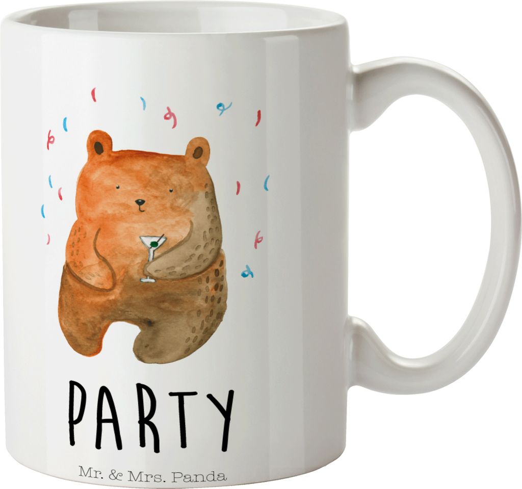 Mr. & Mrs. Panda Kaffeetasse Bär Party - Weiß - Geschenk, Gute Laune, Becher, Tasse, Kaffeebecher, Pott, Mitbringsel, Geburtstag, Geburtstagsgesc...