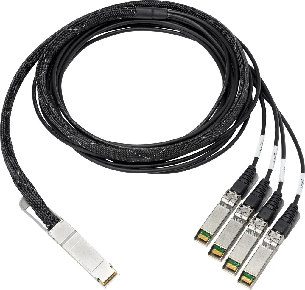 Câble DAC HPE 100Gb QSFP28 vers 4x25Gb SFP28 anti-interférence 3m