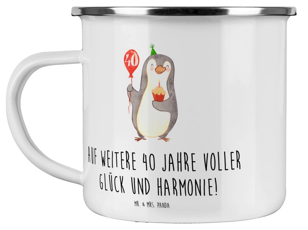 Mr. & Mrs. Panda Teetasse 40. Hochzeitstag Rubinhochzeit - Transparent - Geschenk, Heirat, Pott, Heiraten, Beständigkeit, Haferl, Geschenke, Email...