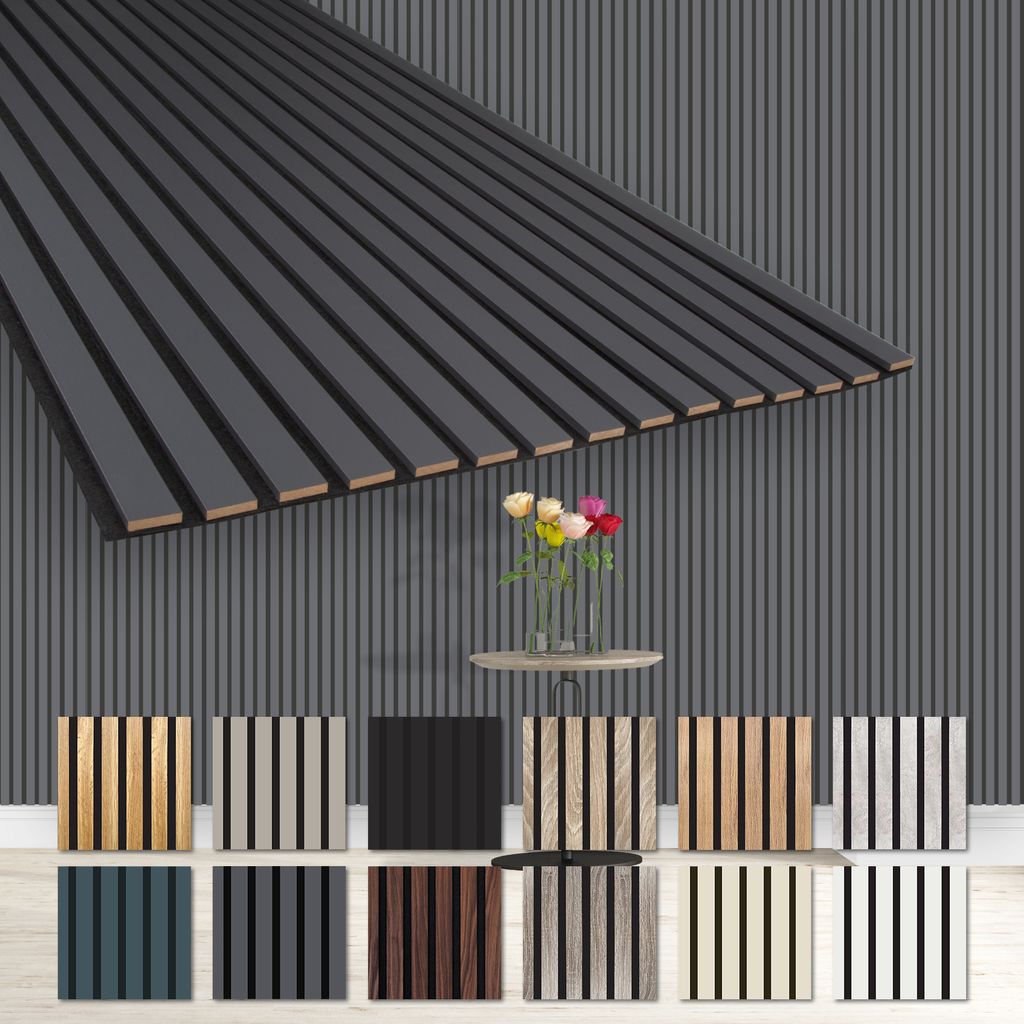 HEXIM Akustikpaneele 278x60cm - flexible Lamellenwand Holz Produktbild