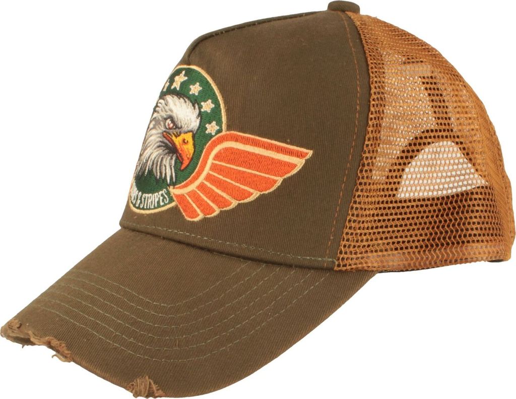 Stars and Stripes Trucker Cap Snapback Adler, grün, Gr. Einheitsgröße