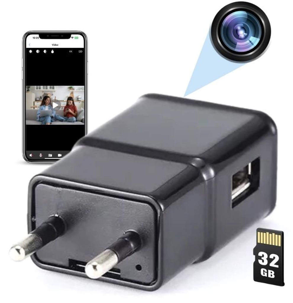 Mini Telecamera Caricabatterie USB iUni IP1000, Wi-Fi, Immagine del prodotto 