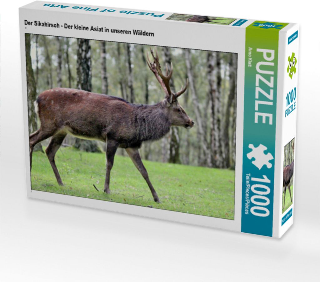 CALVENDO Puzzle Der Sikahirsch - Der kleine Asiat in unseren Wäldern | 1000 Teile Lege-Größe 64x48cm Foto-Puzzle für glückliche Stunden